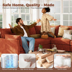 ABCASA 167.5" Oversized Modular Sectional Sofa, U Shaped Convertible Couch with Movable Ottoman, Large 8 Seat Corner Couches for Living Room Deep Seat Terracotta Chenille
