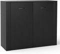 Giantex 38-Inches Storage Cabinet, Sideboard with 2 Doors and 4 Cubic Shelves, Anti-Tipping Device, Sturdy Metal Hings, Credenza, Bathroom Cabinet for Living Room, Kitchen, Entryway, Black