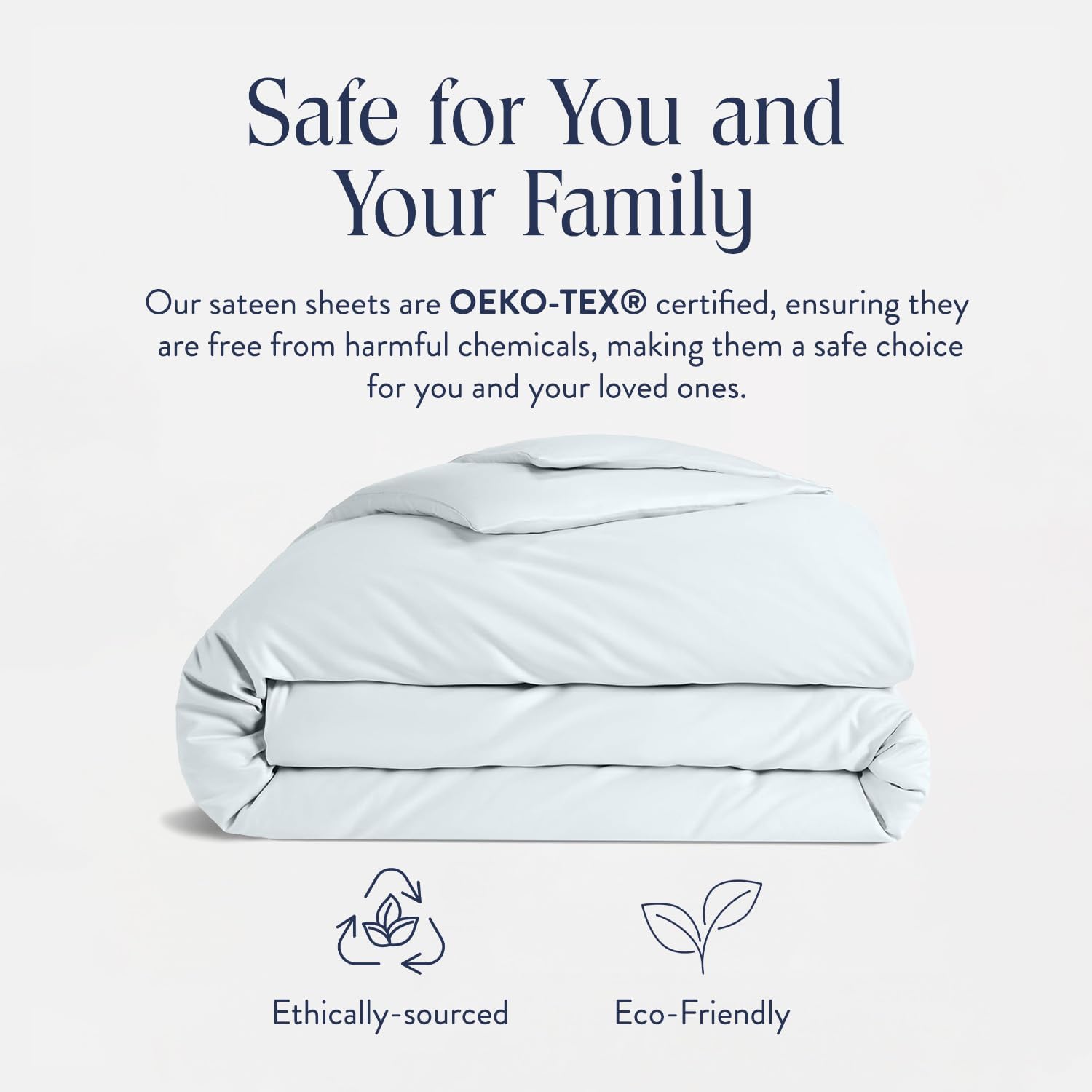 Brooklinen Luxury Sateen Duvet Cover - 100% Cotton, King/California King Size in Sky with Extra-Long Corner Ties and Button Closure - Best King/Cali King Duvet Covers