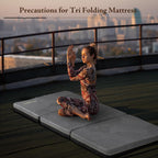 Tri Folding Mattress Queen Size - Memory Foam Tri-fold Mattres, Handle & Non-Slip Bottom, Portable Foldable Sofa Bed Floor Chair for Travel RV Camping Guest Yoga - 4 Inch, 78"x58"x4"