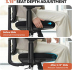 ErgoSift M1 Ergonomic Office Chair Mesh Chair, Home Office Desk Chairs with Adjustable Lumbar Support, Comfortable Computer Gaming Chair, Office Chair for Long Hours (Black)