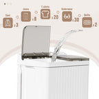 Portable Washing Machine, Twin Tub 28 Lbs Capacity Laundry, Mini Compact Washer and Spin Dryer Combo with Spin Cycle for Home, RVs, Apartment, Grey