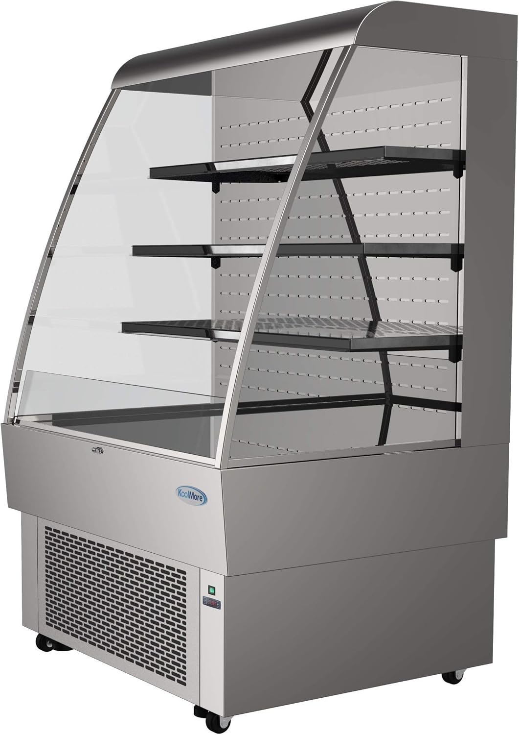 KoolMore - CDA-13C Open Air Merchandiser Grab and Go Refrigerator with LED Lighting and Night Curtain - 13.4 cu.ft