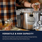 All American 1930: 30qt Pressure Cooker/Canner (The 930) - Exclusive Metal-to-Metal Sealing System - Easy to Open & Close - Suitable for Gas or Electric Stoves - Made in the USA