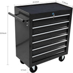 6-Drawer Rolling Tool Chest Cabinet, Large Capacity Metal Tool Box with Wheels and Keyed Locking, Roll Around Storage Organizer Tool Cart for Garage, Warehouse, Work Shop (Black03)