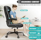 Big and Tall Office Chair with Adjustable Lumbar Support,Breathable Fabric High Back Desk Computer Chair with Adjustable Flip-up Armrests,Ergonomic Swivel PC Chair with Rocking Function