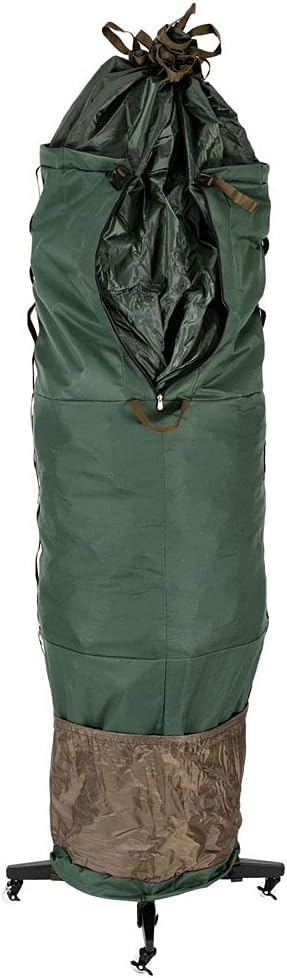 Upright Tree Storage Bag - Christmas Tree Storage Bag | Hold Artificial Trees up to 7.5 Feet Tall - Keep Your Fake Tree Assembled | Includes Rolling Tree Stand (7.5' - Medium)