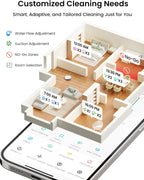 Lefant LiDAR Robot Vacuum and Mop,75-Day Self-Emptying,6000Pa Powerful Suction,Customized Cleaning,Home Mapping, 140 Min Runtime, Roller Brush for Carpet,2.4G/5G WiFi/Alexa/APP/iWatch,M2 Plus
