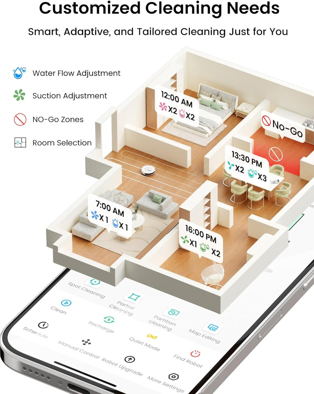 Lefant LiDAR Robot Vacuum and Mop,75-Day Self-Emptying,6000Pa Powerful Suction,Customized Cleaning,Home Mapping, 140 Min Runtime, Roller Brush for Carpet,2.4G/5G WiFi/Alexa/APP/iWatch,M2 Plus