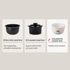 Joydeem Ceramic Rice Cooker FD20S-W, 4 Cups Uncooked Rice Cookers with Pure Ceramic Inner Pot, 24h Dealy Start, 2L, White