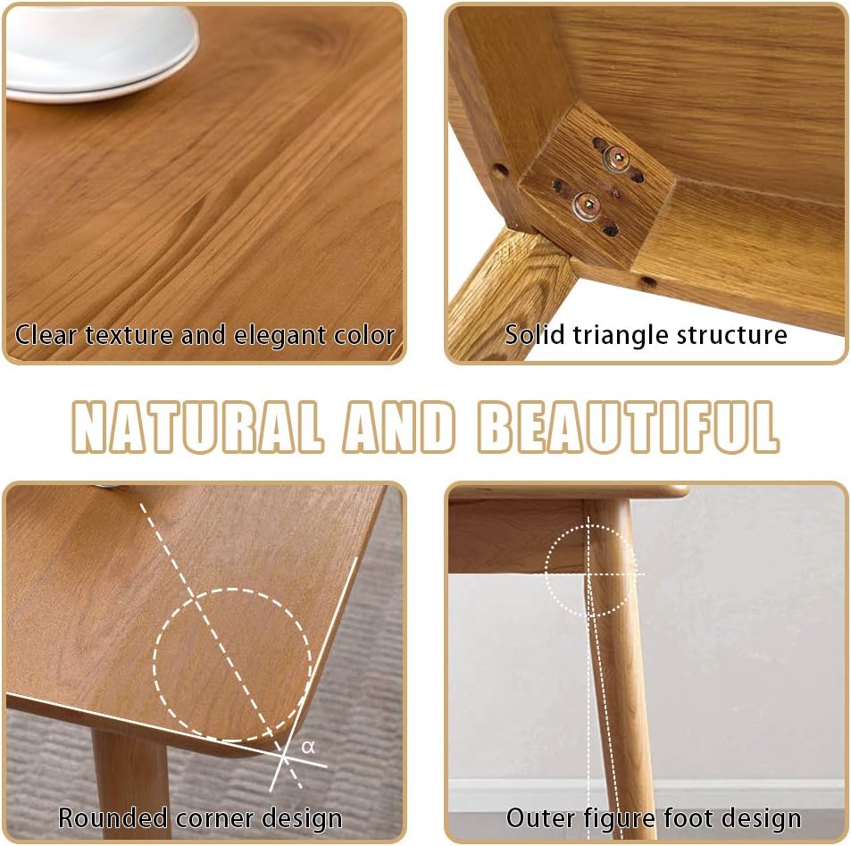 47" Dining Table Kitchen Table Dining Room Table Small Kitchen Table for Small Spaces Table Modern Home Furniture Dinner Table Rectangular (Natural)