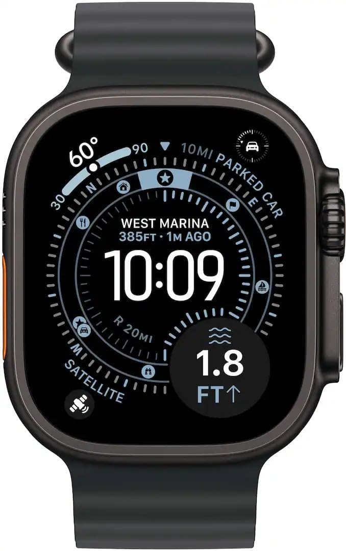 Apple Watch Ultra 3 GPS + Cellular  49mm Black Titanium Case with Black Ocean Band (Renewed)