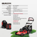 58V 21" Electric Lawn Mower Cordless Self-Propelled Lawn Mower  Brushless Motor  3-in-1 (Mowing/Collecting/Mulching)  7 Cut Heights  Foldable  LED Light  7.5Ah Battery & Charger(60Min runtime)