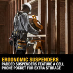 DEWALT Professional Tool Belt Organizer With Suspenders and 25 Pockets, Heavy Duty Construction (DWST540602)
