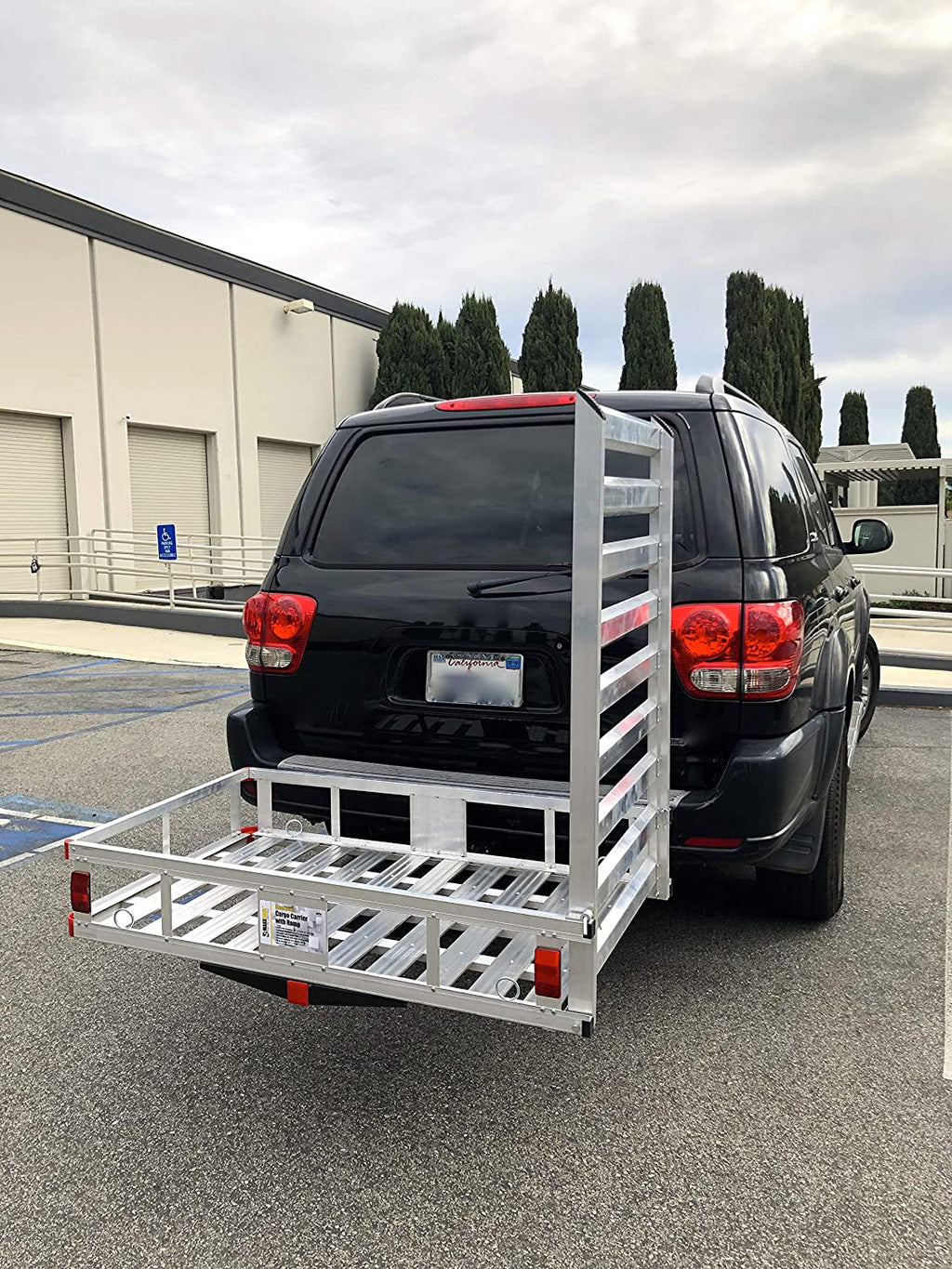 80779 Aluminum Hitch Mount Cargo Carrier with 47测 Long Ramp, 1 Pack