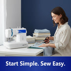 MILLEPUNTI MMA20 First Time Sewing Machine for Adults, 13 Built-in Stitches, Beginner Accessories Kit, Lightweight & Compact, DIY Sewing Projects for Seniors, Adults, New Home, Starters