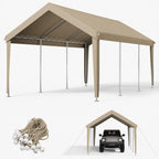 12 x 20 Ft Carport Replacement Cover, Heavy Duty Outdoor Car Tarp Canopy, Waterproof & UV Protected Tear Oxford Tarp with Ball Bungees (Frame is Not Included)