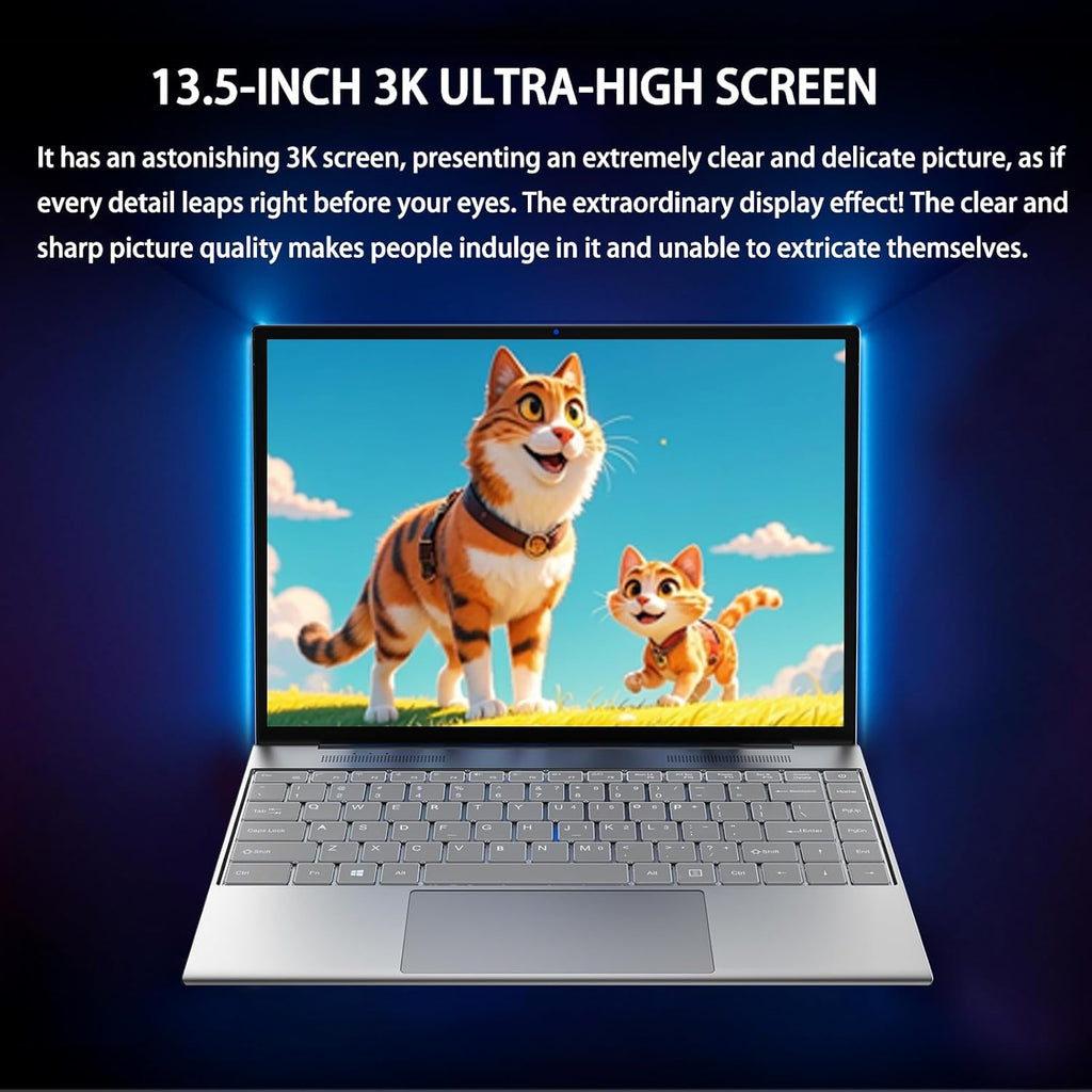 Morostron 13.5-inch Portable Touchscreen Laptop  (16GB RAM  512GB SSD)  3K (3000×2000) IPS  Celeron N5095 Processor up to 2.9 GHz  Backlit Keyboard  Fingerprint Unlocking  Win 11 Pro