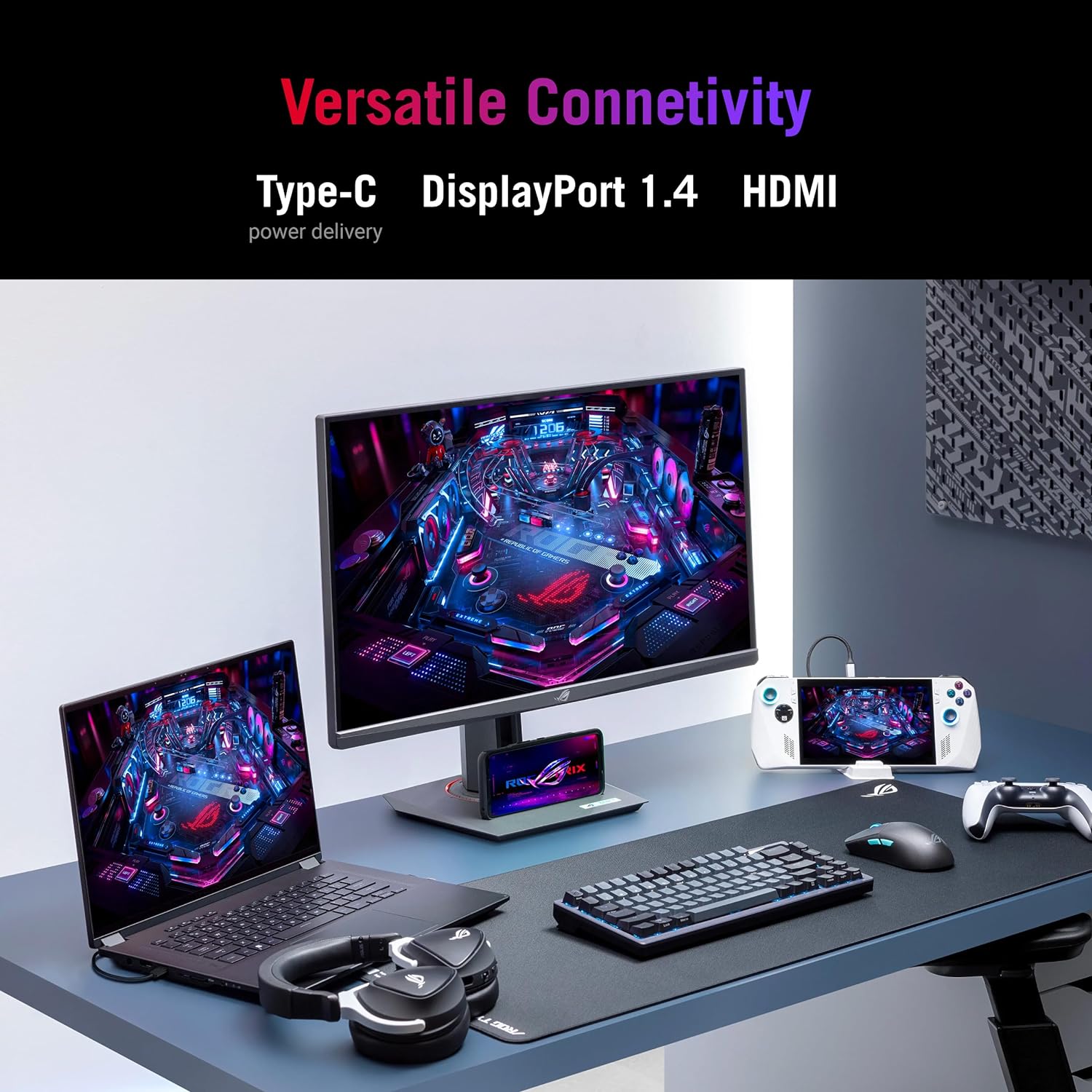 ASUS ROG Strix 27” QHD (2560x1440) HDR400 USB-C Gaming Monitor (XG27ACS)  180Hz 1ms  Fast IPS  133% sRGB  Extreme Low Motion Blur Sync  G-Sync Compatible  DisplayWidget  Tripod Socket  3 Year Warranty