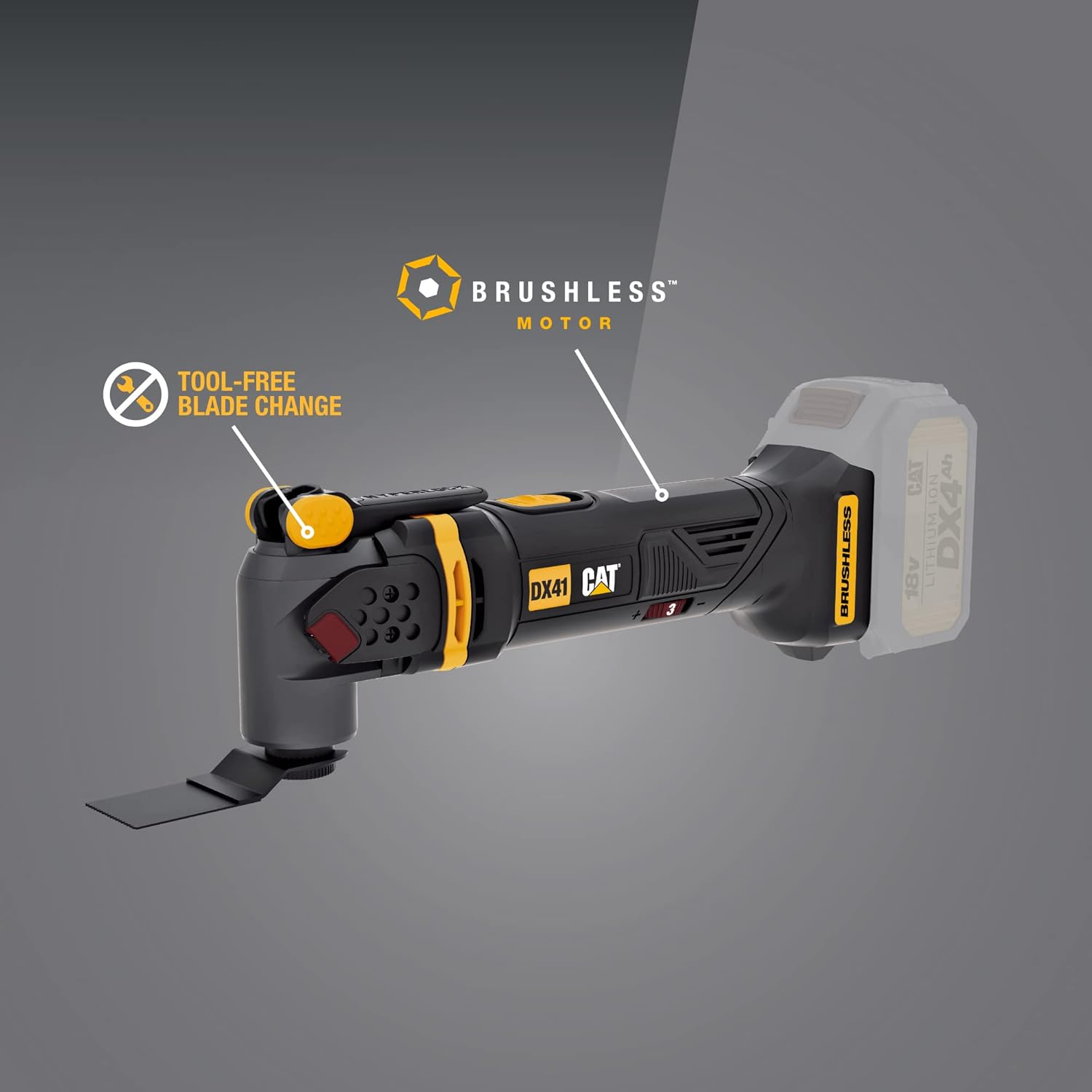 Caterpillar Cat® 18V 1 FOR ALL Cordless Oscillating Multi-Tool with Brushless Motor (Tool Only) - DX1B