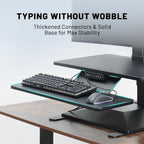 Electric Standing Desk Converter 28" Wide, Height Adjustable Desk Riser, Computer Workstation, Sit-Stand Convertor for Home, Office, School (Black, 1 Arm Included)