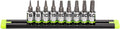 GRIPEDGE Tools | 9PC RPT Star Driver Set | Sizes T6 - T40 | 1/4'' Drive | Made With S2 Steel | Includes Premium Aluminum Socket Rail |