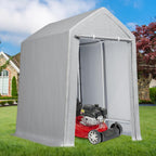 GarveeLife Carport Canopy, 6x9 ft Heavy Duty Carport Waterproof, Portable Garage With Removable Sidewalls & Doors Car Canopy With All-Season Tarp for Motorcycle, Bike, Garden Tools, Grey