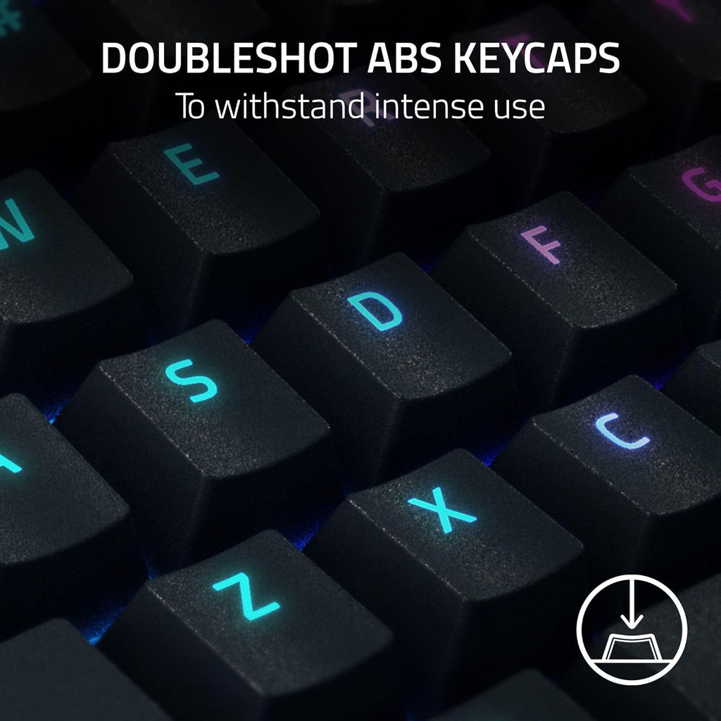 Razer BlackWidow V4 Mechanical Gaming Keyboard: Yellow Switches Linear & Silent - Chroma RGB - 6 Macro Keys - Magnetic Wrist Rest - Doubleshot ABS Keycaps - Roller & Media Keys - Snap Tap