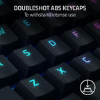 Razer BlackWidow V4 Mechanical Gaming Keyboard: Yellow Switches Linear & Silent - Chroma RGB - 6 Macro Keys - Magnetic Wrist Rest - Doubleshot ABS Keycaps - Roller & Media Keys - Snap Tap