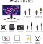 ASUS ROG Swift 32” 4K OLED Gaming Monitor (PG32UCDM) - UHD (3840 x 2160)  QD-OLED  240Hz  0.03ms  G-SYNC Compatible  Custom Heatsink  Graphene Film  99% DCI-P3  True 10-bit  90W USB-C