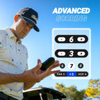 Blue Tees Golf Ringer - Magnetic Golf GPS Handheld  Touch Screen Display  Water Resistant Golf Distance Range Finder  40 000+ Preloaded Courses  10+ Hours Battery  Built-in Magnetic Strip
