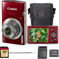 Canon PowerShot ELPH 180 Digital Camera Bundle (Red) Compact Point and Shoot with Optical Zoom | Easy Controls Lightweight Design for Travel Family and Everyday Photography with Case and 64GB Card