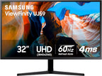 SAMSUNG 32" UJ59 Series 4K UHD (3840x2160) Computer Monitor VA Panel  HDMI  Display Port  Eye Saver/Flicker Free Mode  FreeSync  LU32J590UQNXZA  Black