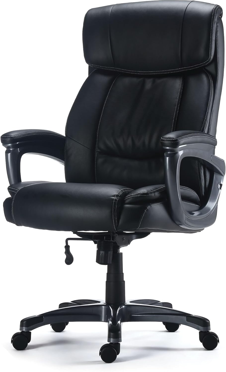 Staples Lockland Ergonomic Leather Managers Big & Tall Chair, 400 lb. Capacity, Black, 2/Pack