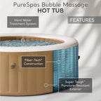 INTEX 28425EH PureSpa Bubble Massage Spa Set Outdoor Inflatable Portable Hot Tub  Includes Energy Efficient Spa Cover  Saltwater System Ready  4 Person  77in x 28in