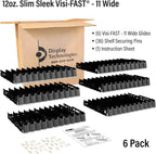 Display Technologies Drink Organizer for Fridge, Visi-Fast Spring-Loaded Beverage Glides for 12oz slim, 11-Wide, 24" D, 6-Pack