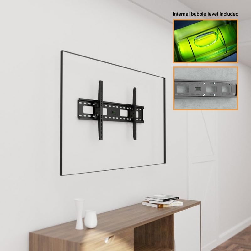 Ultra Slim Flat TV Wall Mount Bracket for TCL 55S517 55-Inch 4K Ultra HD Roku Smart LED TV (2018 Model) Super Low 1.4" Profile Design, Heavy Duty Steel, Flush to Wall, Simple to Install!