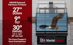 MantelMount MM540 - Above Fireplace Pull Down TV Mount for 44" to 80" Screen TVs to 90 lbs  with Patented auto-straightening  Adjustable Stops  Heat Sensor Handles & Paintable Covers