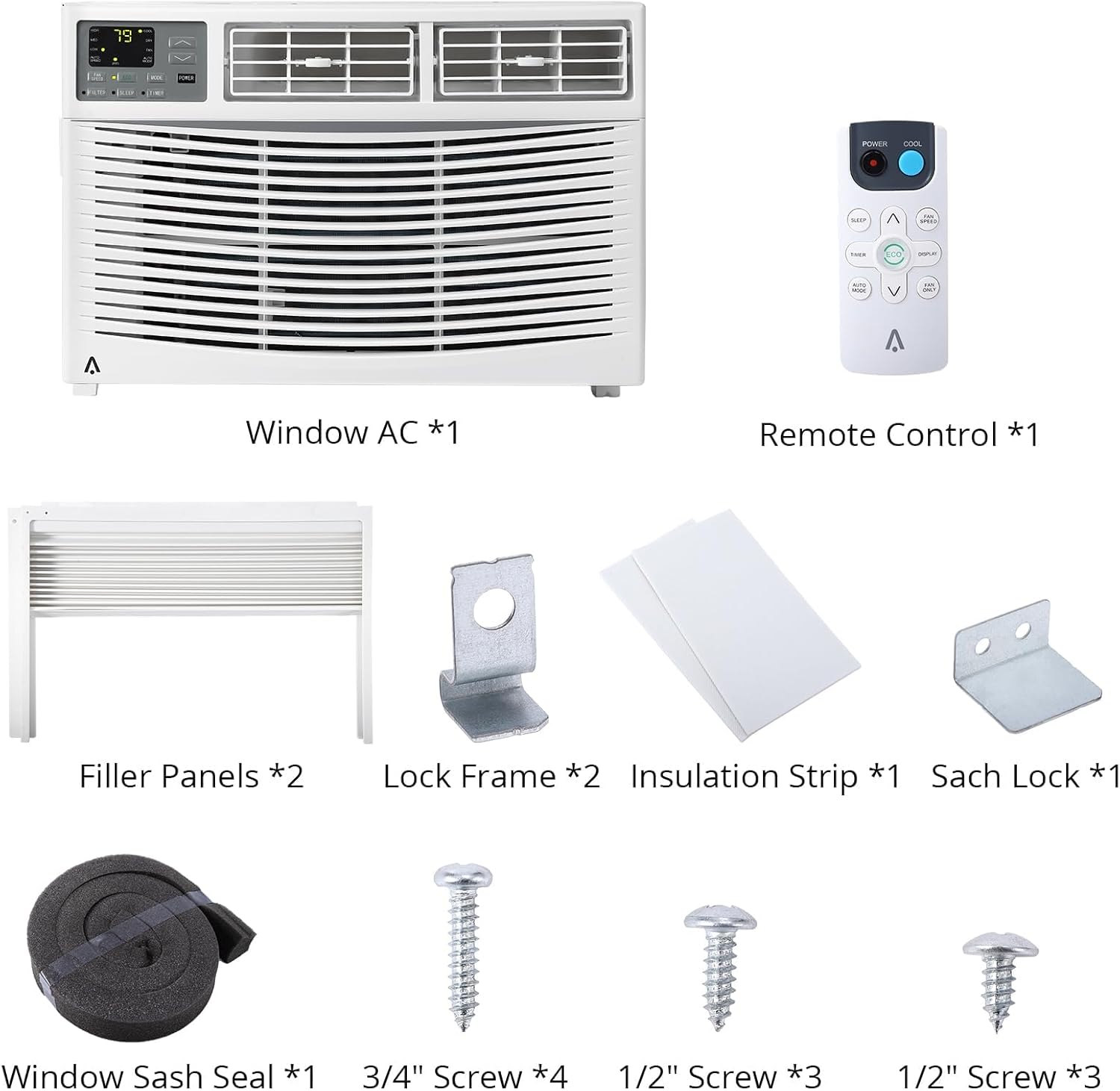 8000 BTU Window Air Conditioner with WiFi, Window AC Unit 110-115V Cools Up to 350 Sq. Ft., Energy Saving with Remote & App Control & Timer Function, Perfect for Small Rooms, Living Room, Office