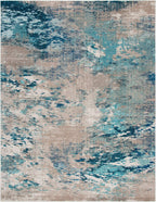 SAFAVIEH Madison Collection X-Large Area Rug - 12' x 18', Blue & Grey, Modern Boho Abstract Design, Non-Shedding & Easy Care, Ideal for High Traffic Areas in Living Room, Bedroom (MAD440M)