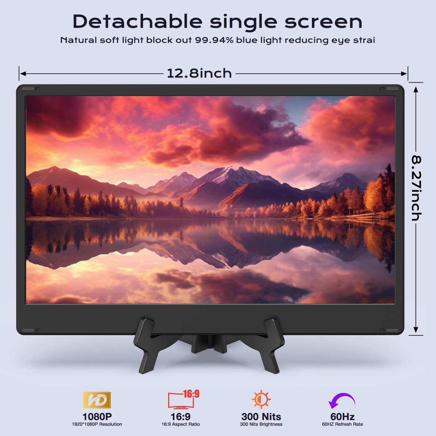 Laptop Screen Extender  14" FHD 1080P Laptop Monitor Extender  Stretchable Base and Detachable Screen  Plug & Play  Triple Screen Extender Compatible with Windows  Mac  Chrome