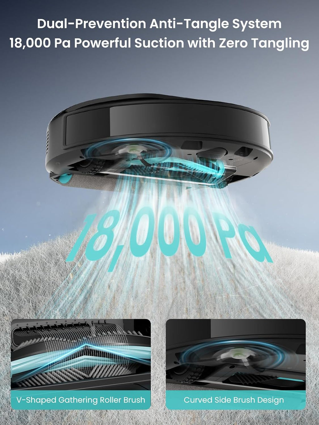 Lefant LiDAR Robot Vacuum and Mop, 18000Pa Suction, PSD 2.0 Smart Obstacle Avoidance, All-in-One Robot Vacuum 120 Day Self-Emptying, Auto Mop Washing, Drying&Refilling, Supports 2.4G/5G WiFi, M5 Pro