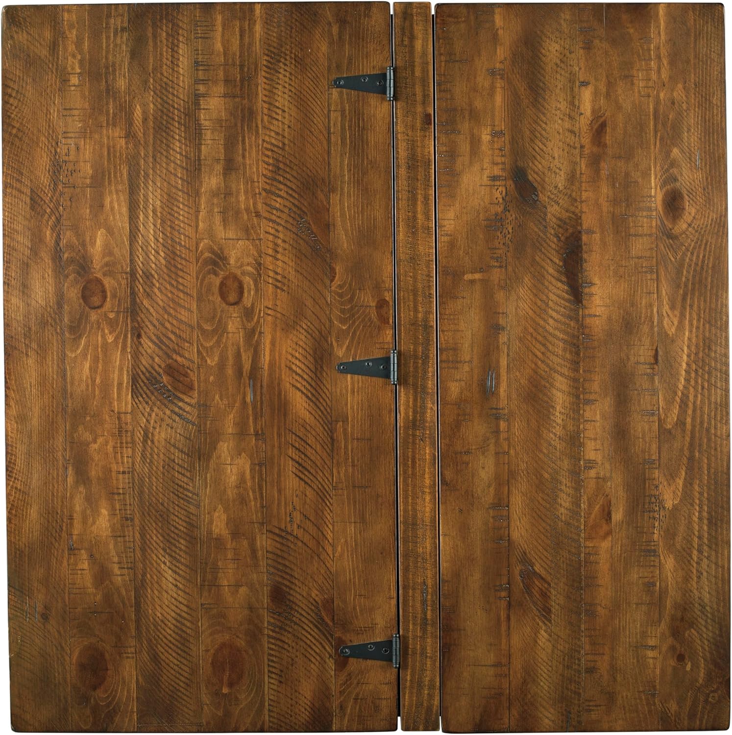 Signature Design by Ashley Valebeck Lift Top Coffee Table, Storage, Split-top Design, Wood, 36" W x 36" D x 18" H, 2-tone Distressed Brown & Black Finish