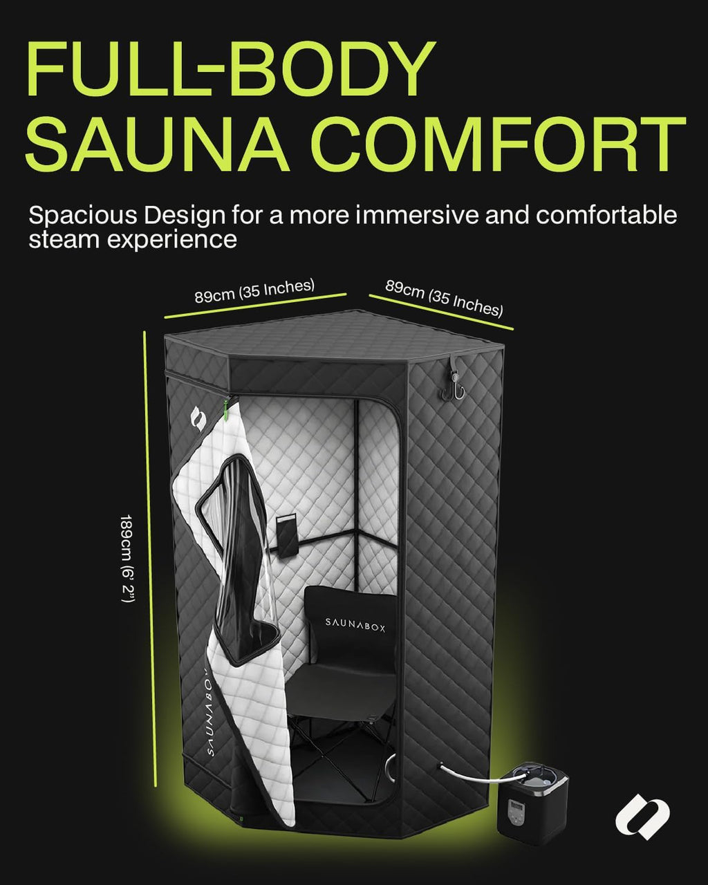 SAUNABOX® SmartSteam Kit Pro | Personal Steam Sauna for Home Use | Portable Sauna Tent with Chair  Mat & Case | Full-Body Steam Therapy for Relaxation  Detox & Recovery