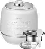 Cuchen 10-Cup Premium IH Pressure Rice Cooker with 316Ti Stainless Steel Inner Pot, 2.1 Bar High Pressure for Multi-Grain & Canning, Auto Steam Clean, White (CRT-RPD1010IEWUS)