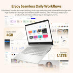 HP Stream 14" HD Laptop with AI Copilot  Intel Processor N150  4GB RAM  1.12TB Storage (128GB UFS + 1TB Docking Station Set)  Intel Graphics  1 Year Office 365  Wi-Fi 6  Win 11  Silver