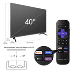Hisense 40 FHD Roku Smart LED TV 1080p, Motion Rate 120, Game Mode, DTS Sound