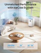 DREO Portable Air Conditioners, 8000 BTU ASHRAE (5000 BTU DOE) Smart AC Unit for Bedroom with Drainage-free Cooling, 45dB Quiet, APP/Voice/Remote, Portable AC for Room Indoors, AC318S
