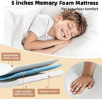 Large Folding Bed with Mattress, 75''x46'' RollAway Bed for Guest, Extra Wide and Comfortable Sleep
