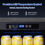 15 Inch Under Counter Beverage Refrigerator, 126 Cans Built-in or Freestanding Drink Fridge with Insulated Door,Ideal for Indoor or Outdoor Bar, Kitchen, Garage